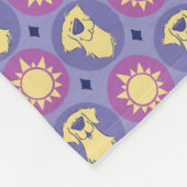 Golden Retriever grillige Sun Polka Dot Paarse Fleece Deken (Hoek)