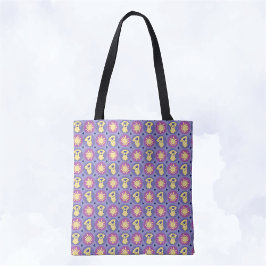 Golden Retriever grillige Sun Polka Dot Paarse Tote Bag