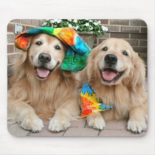Golden Retriever Groovy Mousepad Muismat (Voorkant)