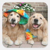 Golden Retriever Groovy Stickers (Voorkant)