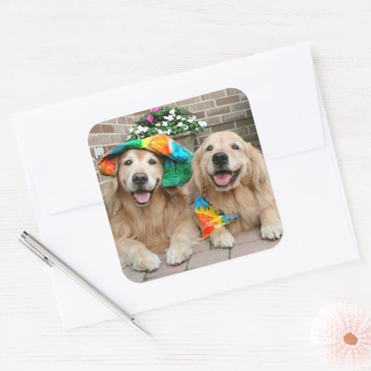 Golden Retriever Groovy Stickers (Envelop)