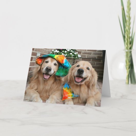Golden Retriever Groovy Wenskaart Kaart (Voorkant)