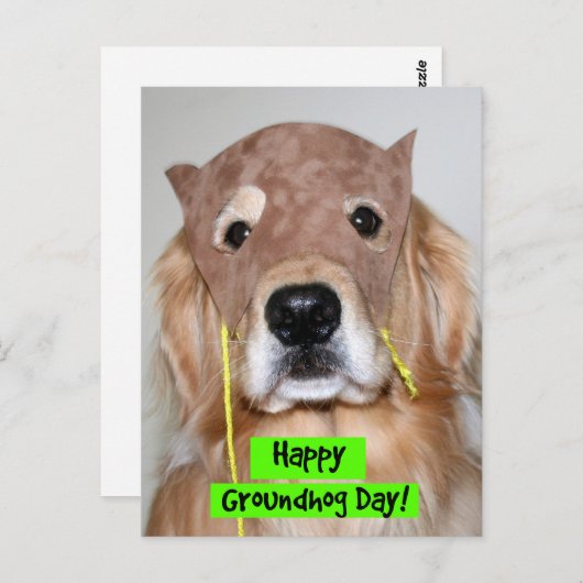 Golden Retriever Groundhog Day Briefkaart (Voorkant / Achterkant)