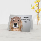 Golden Retriever Groundhog Day Kaart (Gele Bloem)