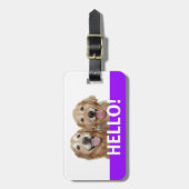 Golden Retriever Hallo Bagagelabel (Voorkant verticaal)