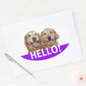 Golden Retriever Hallo Ovale Sticker (Envelop)