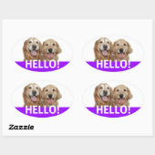 Golden Retriever Hallo Ovale Sticker (Vel)