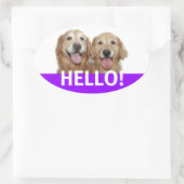 Golden Retriever Hallo Ovale Sticker (Tas)