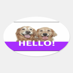 Golden Retriever Hallo Ovale Sticker
