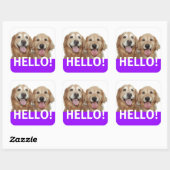 Golden Retriever Hallo Vierkante Sticker (Vel)