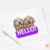 Golden Retriever Hallo Vierkante Sticker (Envelop)