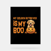 Golden Retriever Halloween Acryl Bord (Voorkant)