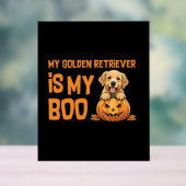 Golden Retriever Halloween Acryl Bord (Neutraal)