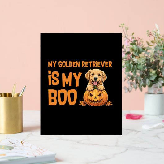 Golden Retriever Halloween Acryl Bord (Huwelijk)