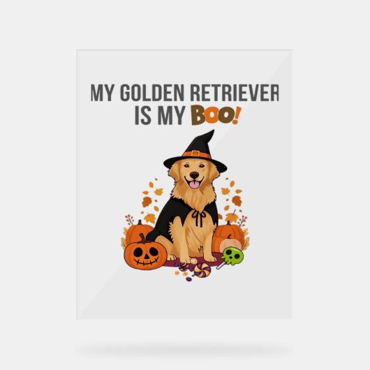 Golden Retriever Halloween Dog Mijn Gouden Retriev Acryl Bord (Voorkant)