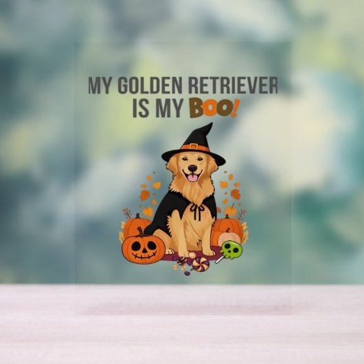 Golden Retriever Halloween Dog Mijn Gouden Retriev Acryl Bord (Neutraal)