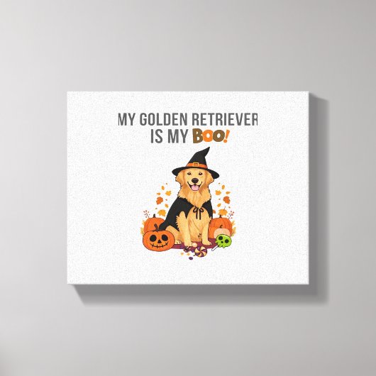 Golden Retriever Halloween Dog Mijn Gouden Retriev Canvas Afdruk (Voorkant)
