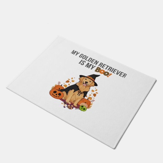 Golden Retriever Halloween Dog Mijn Gouden Retriev Deurmat (Schuin)