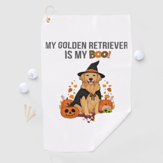 Golden Retriever Halloween Dog Mijn Gouden Retriev Golfhanddoek (Insitu)