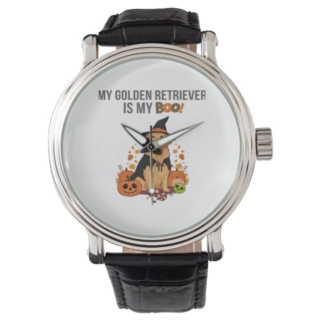 Golden Retriever Halloween Dog Mijn Gouden Retriev Horloge (Voorkant)