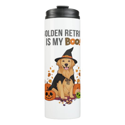 Golden Retriever Halloween Dog Mijn Gouden Retriev Thermosbeker (Voorkant)