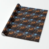 Golden Retriever Halloween Eng Cadeaupapier (Uitgerold)