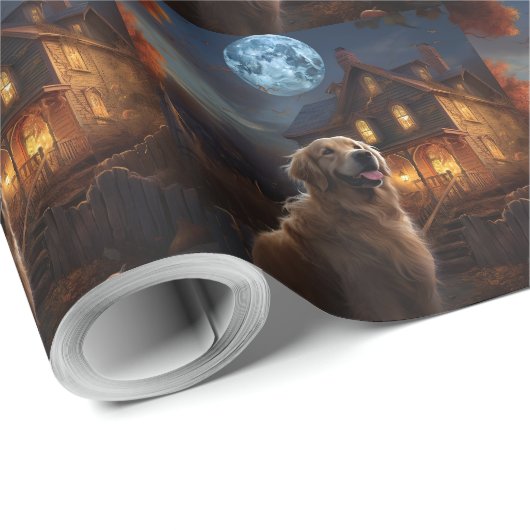 Golden Retriever Halloween Eng Cadeaupapier (Rol Hoek)