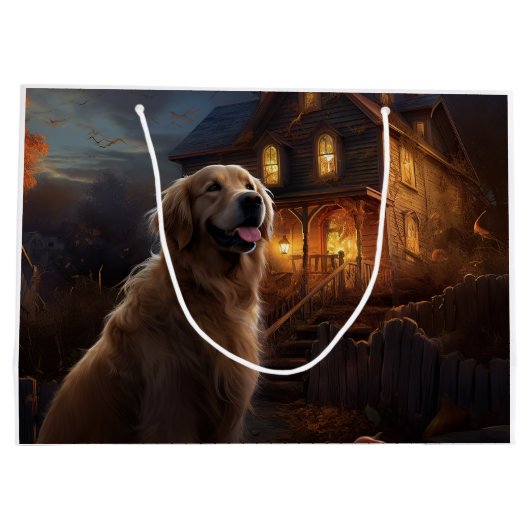 Golden Retriever Halloween Eng Groot Cadeauzakje (Achterkant)