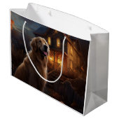 Golden Retriever Halloween Eng Groot Cadeauzakje (Achterkant Gekanteld)