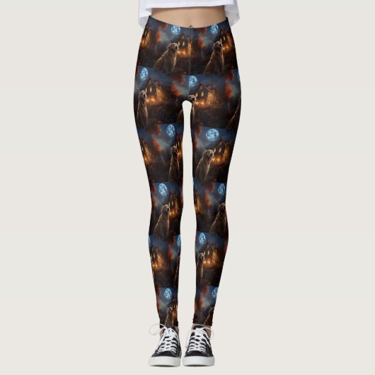 Golden Retriever Halloween Eng Leggings (Voorkant)