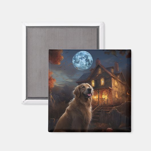 Golden Retriever Halloween Eng Magneet (Voorkant / Achterkant)