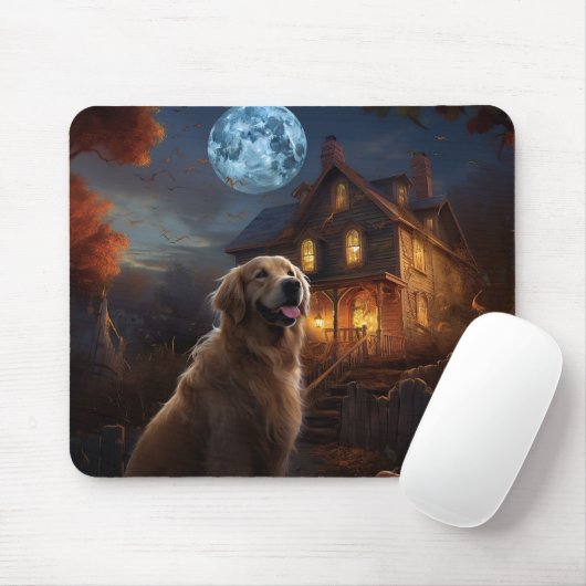 Golden Retriever Halloween Eng Muismat (Met muis)