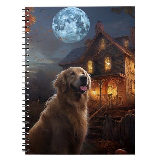 Golden Retriever Halloween Eng Notitieboek (Voorkant)