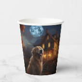 Golden Retriever Halloween Eng Papieren Bekers (Voorkant)