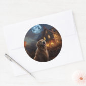 Golden Retriever Halloween Eng Ronde Sticker (Envelop)