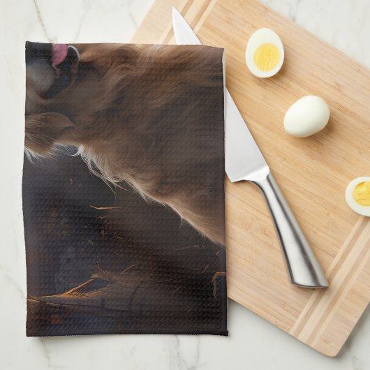 Golden Retriever Halloween Eng Theedoek (Quarter Fold)