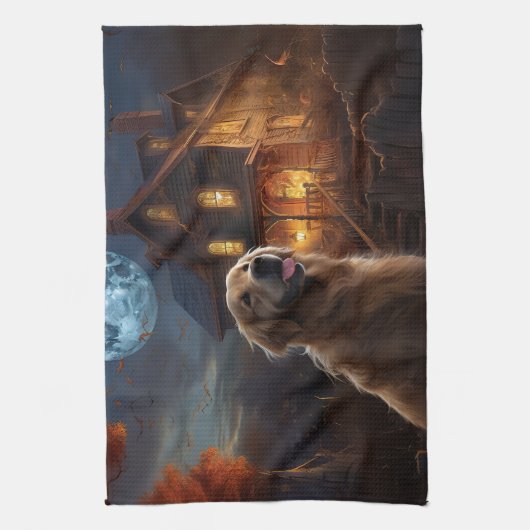 Golden Retriever Halloween Eng Theedoek (Verticaal)