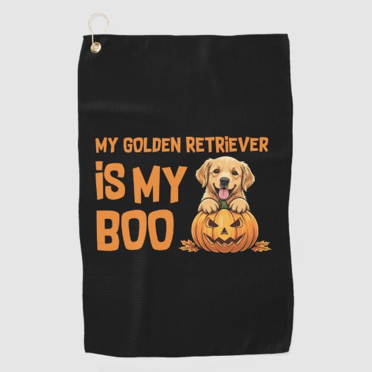 Golden Retriever Halloween Golfhanddoek (Voorkant)
