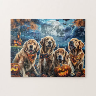 Golden Retriever Halloween Griezelen  Legpuzzel
