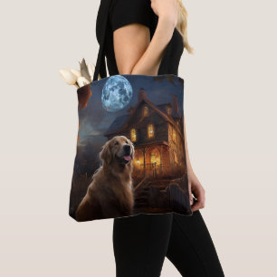 Golden Retriever Halloween Griezelen Tote Bag