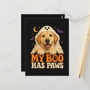 Golden Retriever Halloween Griezelige Pootjes Briefkaart