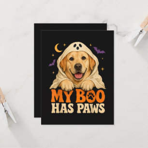 Golden Retriever Halloween Griezelige Pootjes Kaart