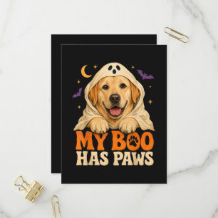 Golden Retriever Halloween Griezelige Pootjes Uitnodiging Briefkaart
