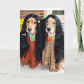Golden Retriever Halloween Hippie Kaart (Voorkant)