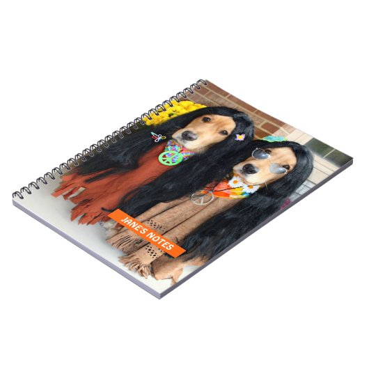 Golden Retriever Halloween Hippie Notitieboek (Linkerzijde)