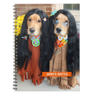 Golden Retriever Halloween Hippie Notitieboek