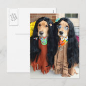 Golden Retriever Halloween Hippie Postcard Feestdagenkaart (Voorkant / Achterkant)