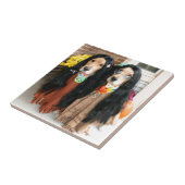 Golden Retriever Halloween Hippie Tegeltje (Zijkant)