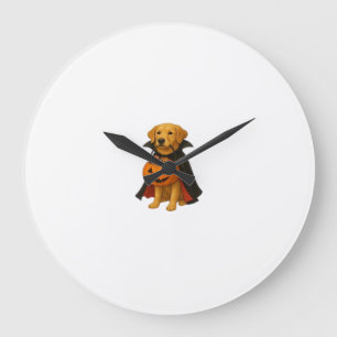 Golden Retriever Halloween-hond met Pompoen Snoep  Grote Klok