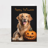 Golden Retriever Halloween Kaart (Voorkant)